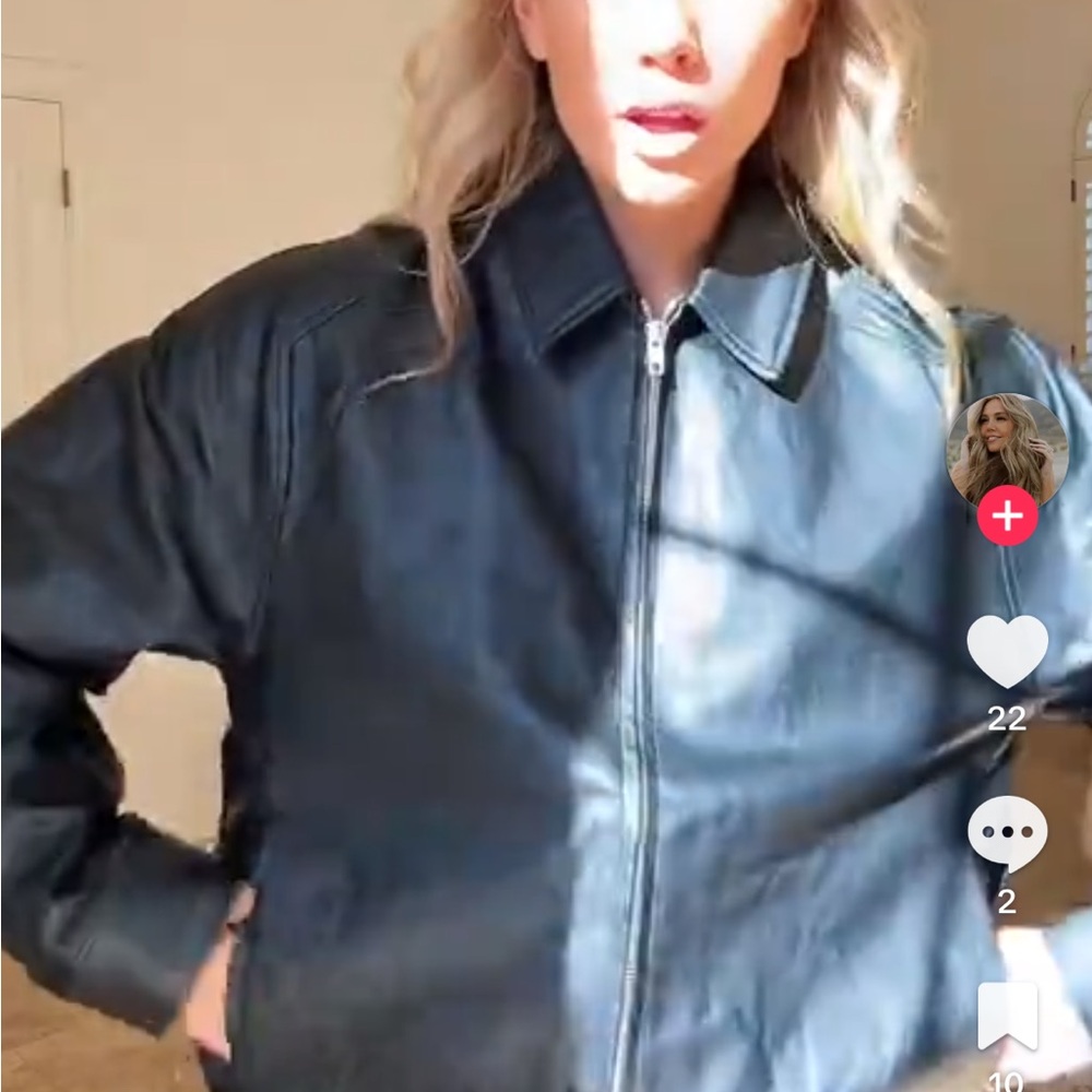 OAK + FORT Women's Black Leather Jacket